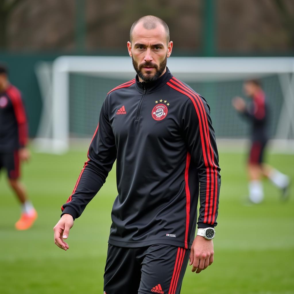 Panos Antoniou beim Training mit Bayer 04 Leverkusen