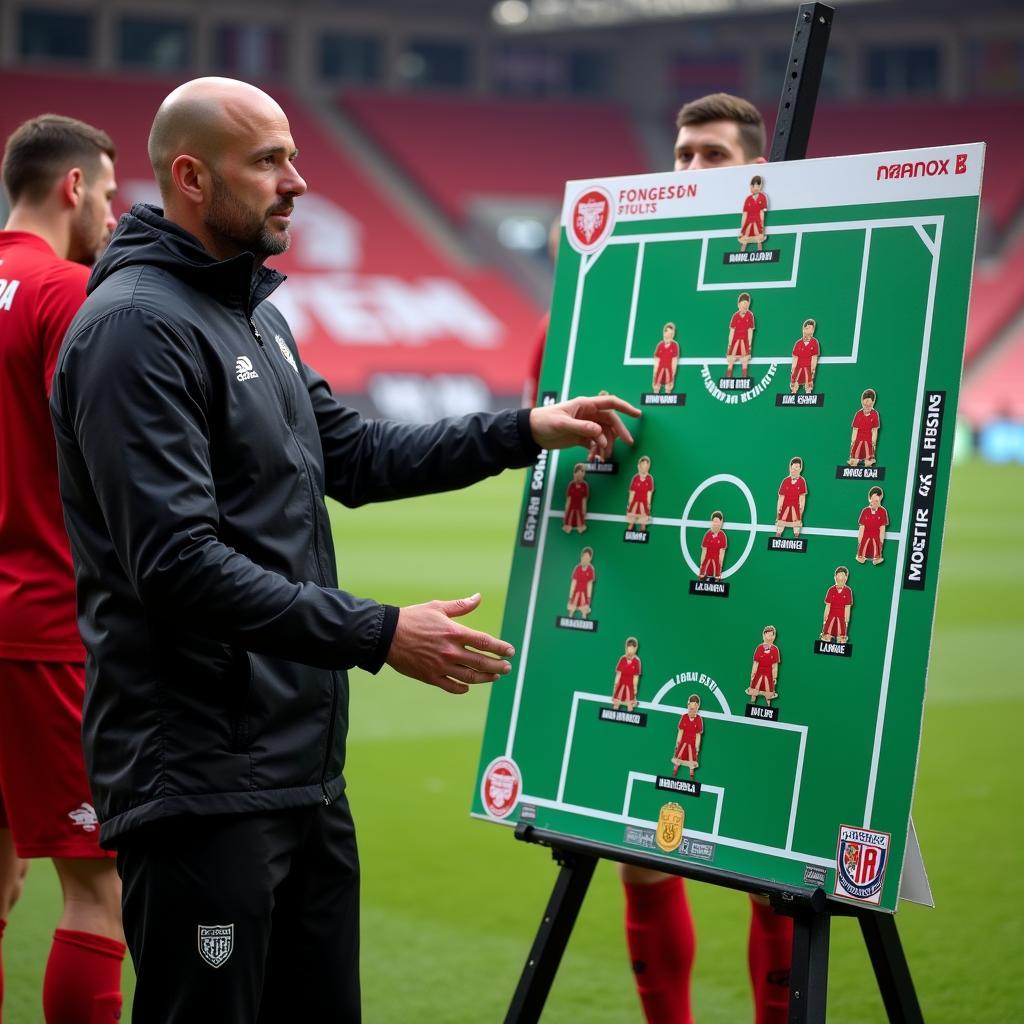 Peter Bosz erklärt die Taktik bei Bayer Leverkusen