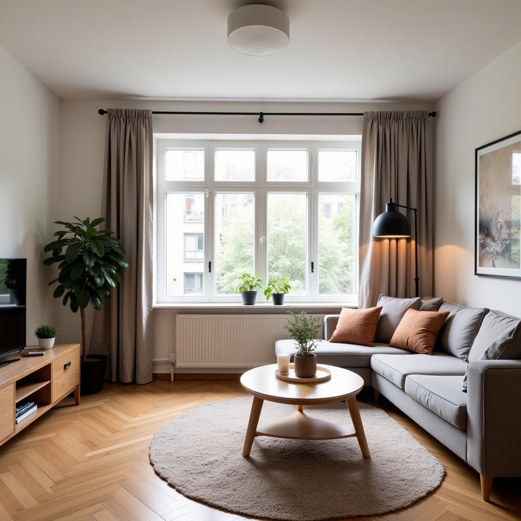 Gemütliches Wohnzimmer in einem privaten Appartement in Leverkusen