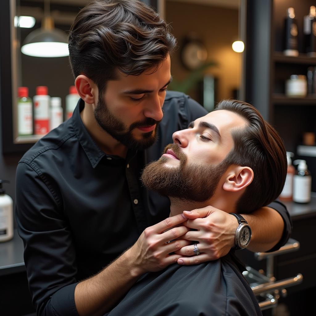 Professionelle Bartpflege in einem Barber Shop in Leverkusen