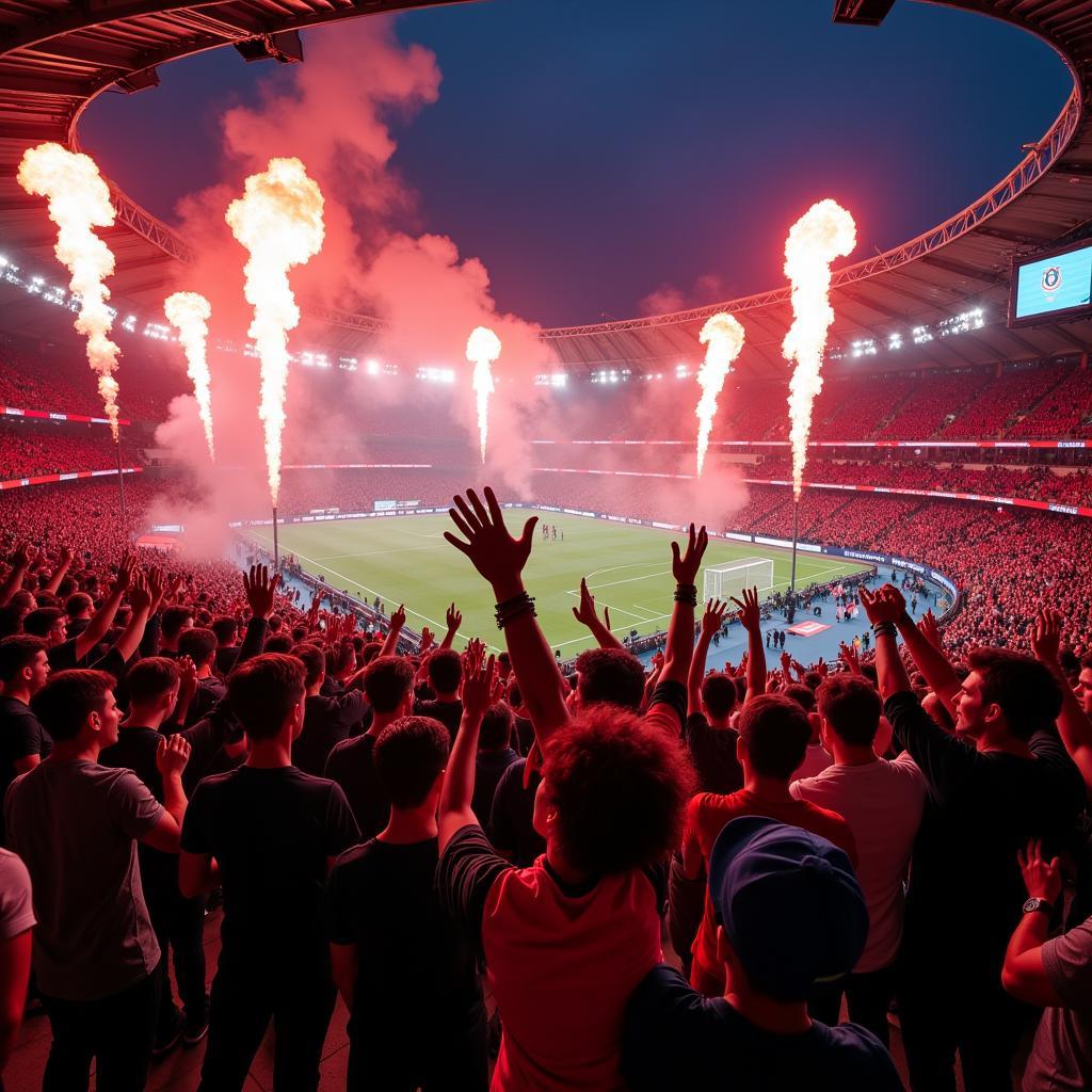 Fans im Stadion: Qarabag gegen Bayer Leverkusen