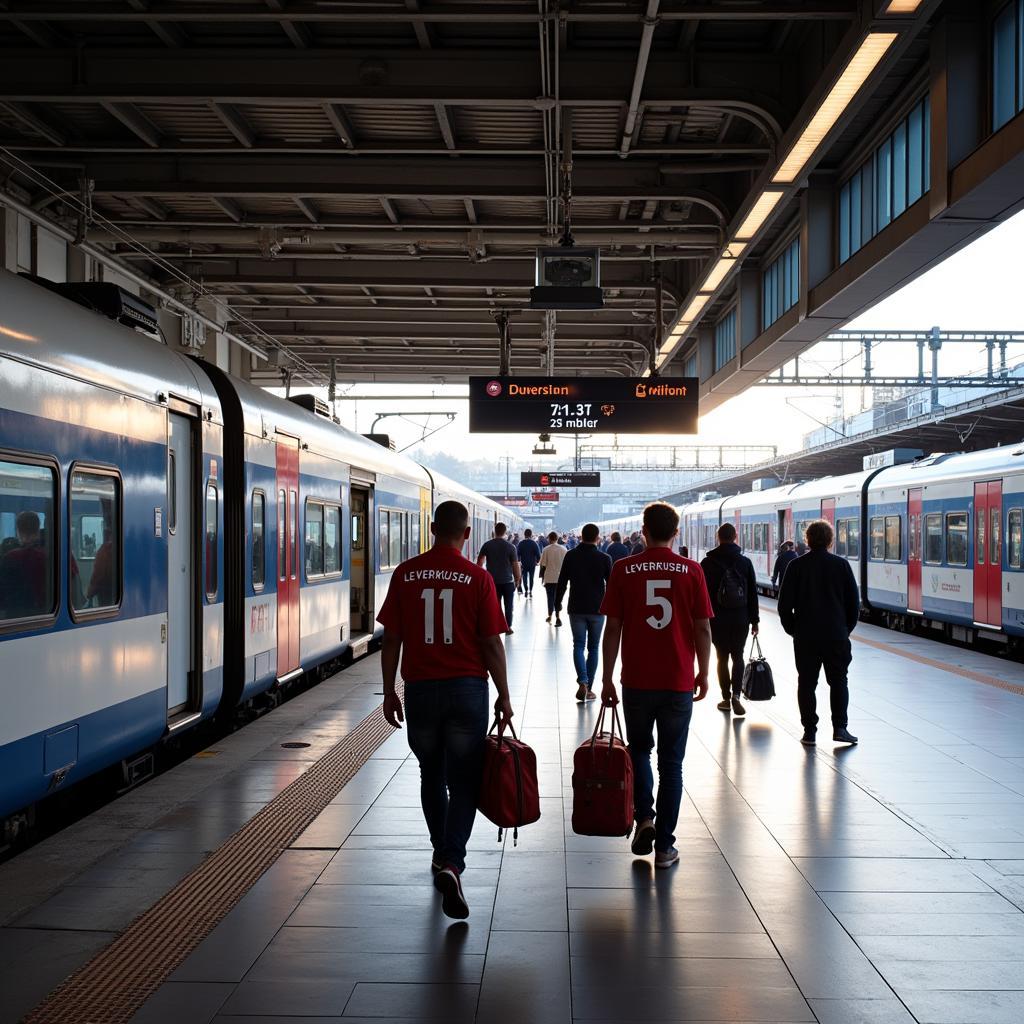 Ankunft am Bahnhof Leverkusen Mitte mit der RE5