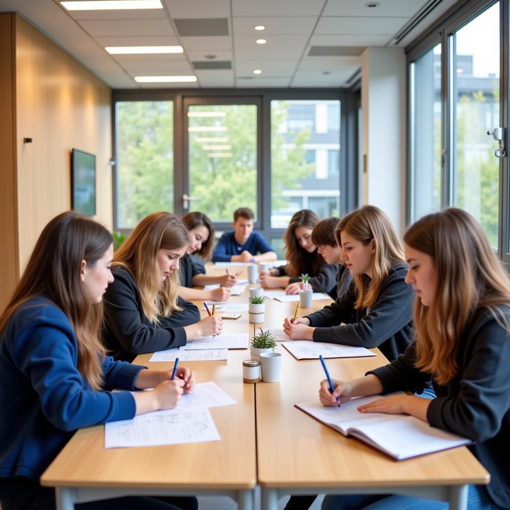 Schüler der Regenbogenschule Leverkusen beim Lernen