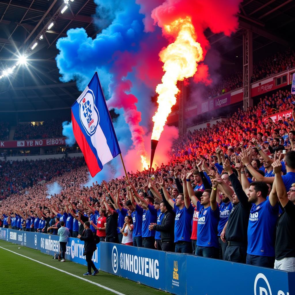 Fans von Schalke und Leverkusen schaffen eine beeindruckende Atmosphäre