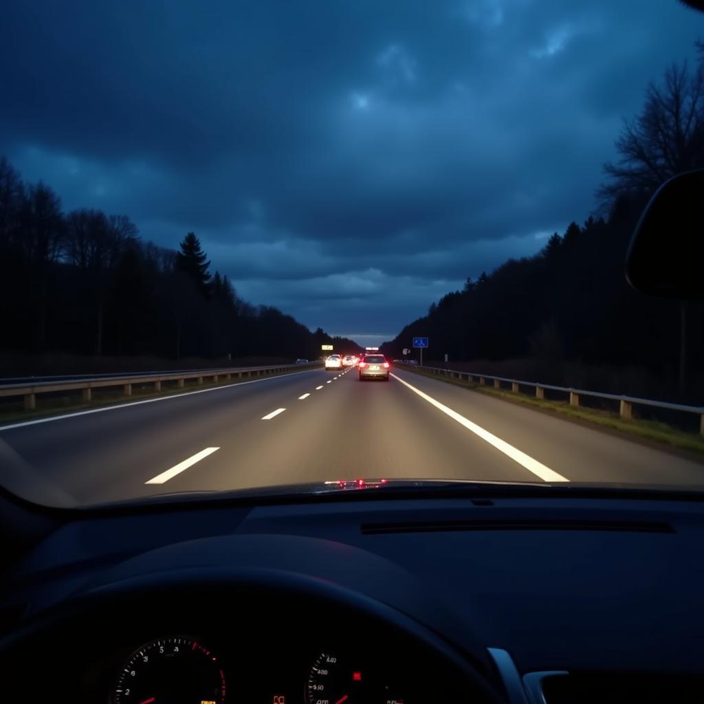 Sicheres Fahren auf der A3 Leverkusen bei Nacht