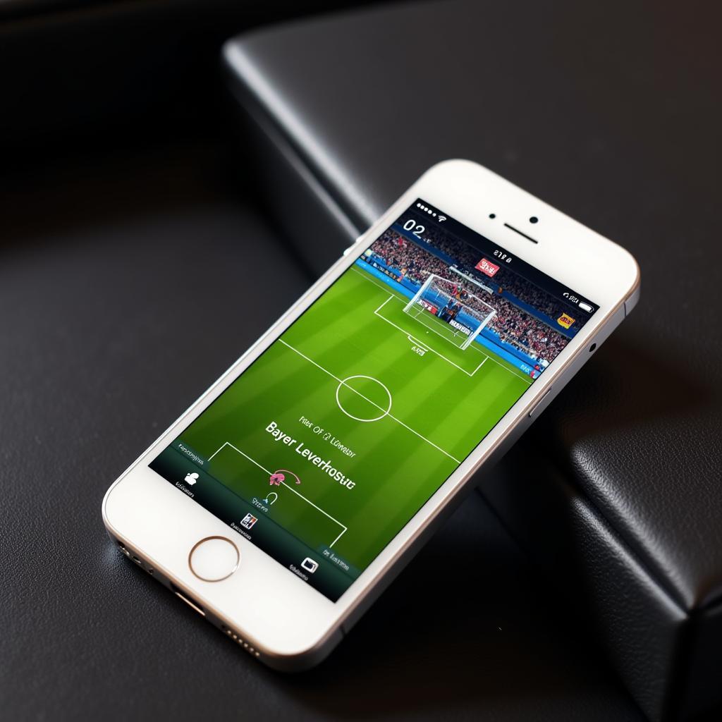 Smartphone zeigt Live-Ticker Fußballspiel