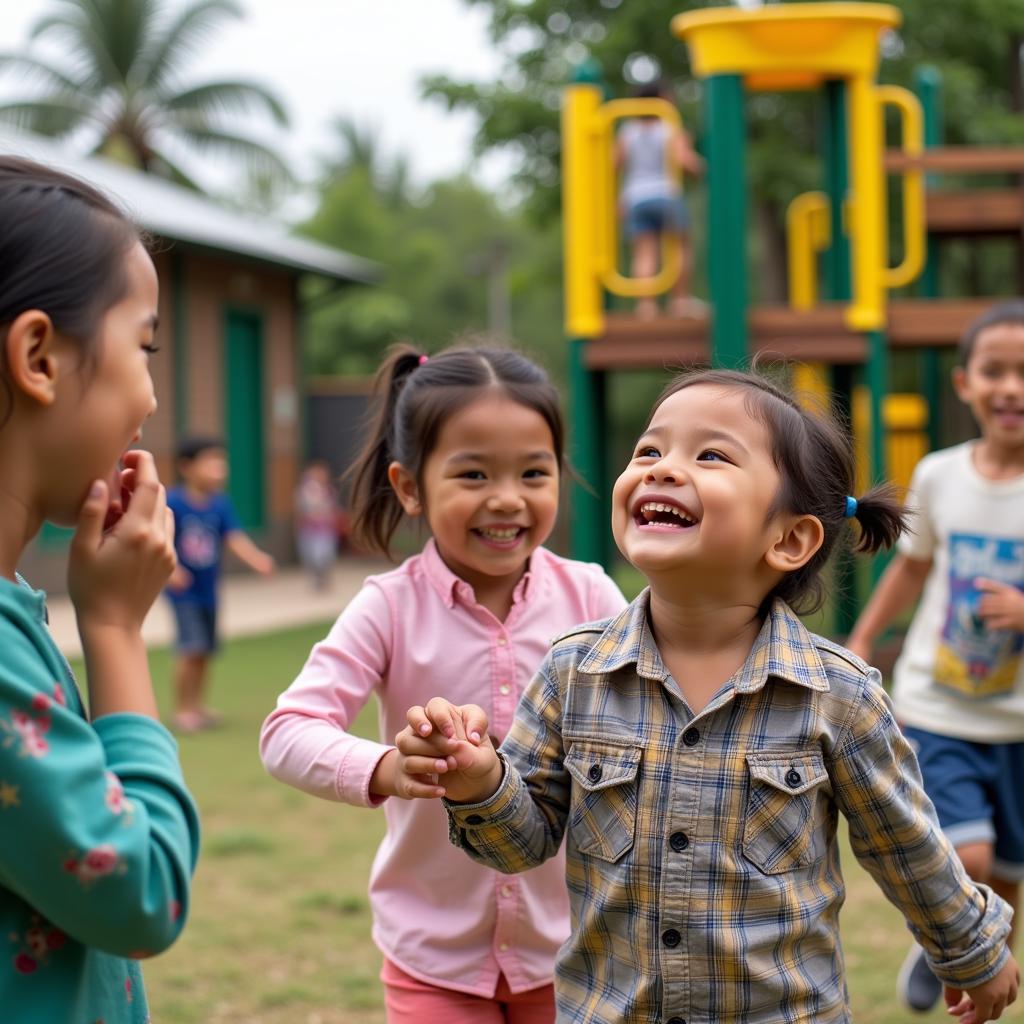 Kinder spielen im SOS-Kinderdorf