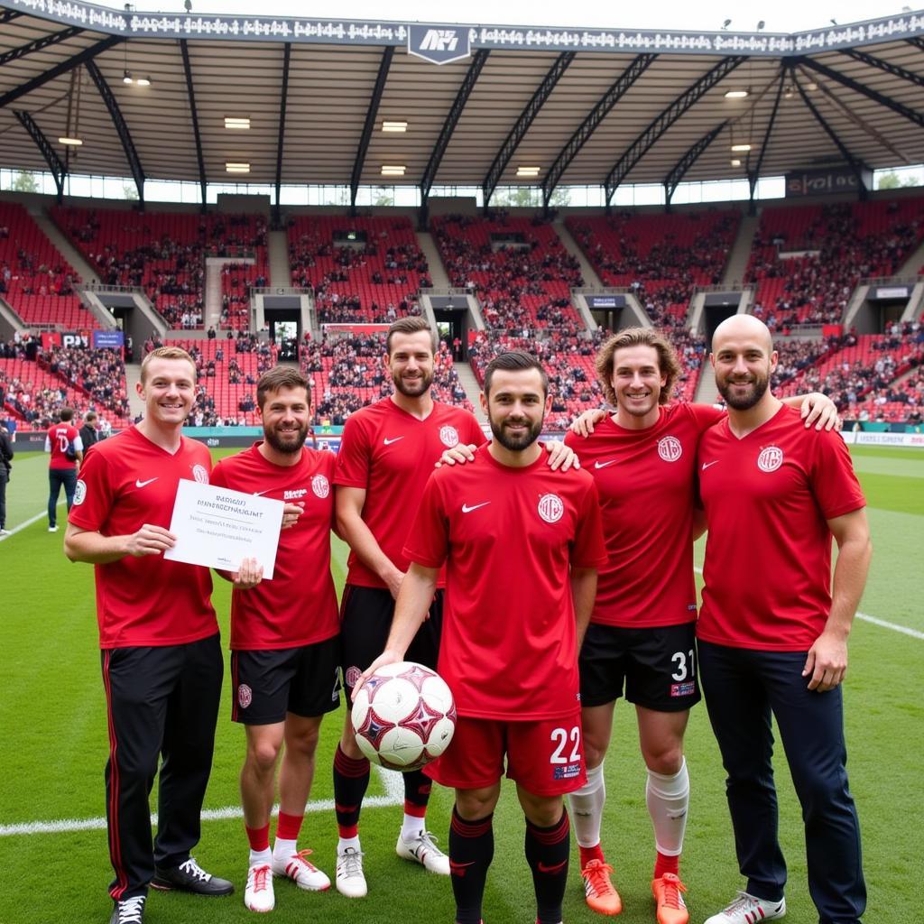 Spendenaktion von Bayer 04 für die Kinderklinik