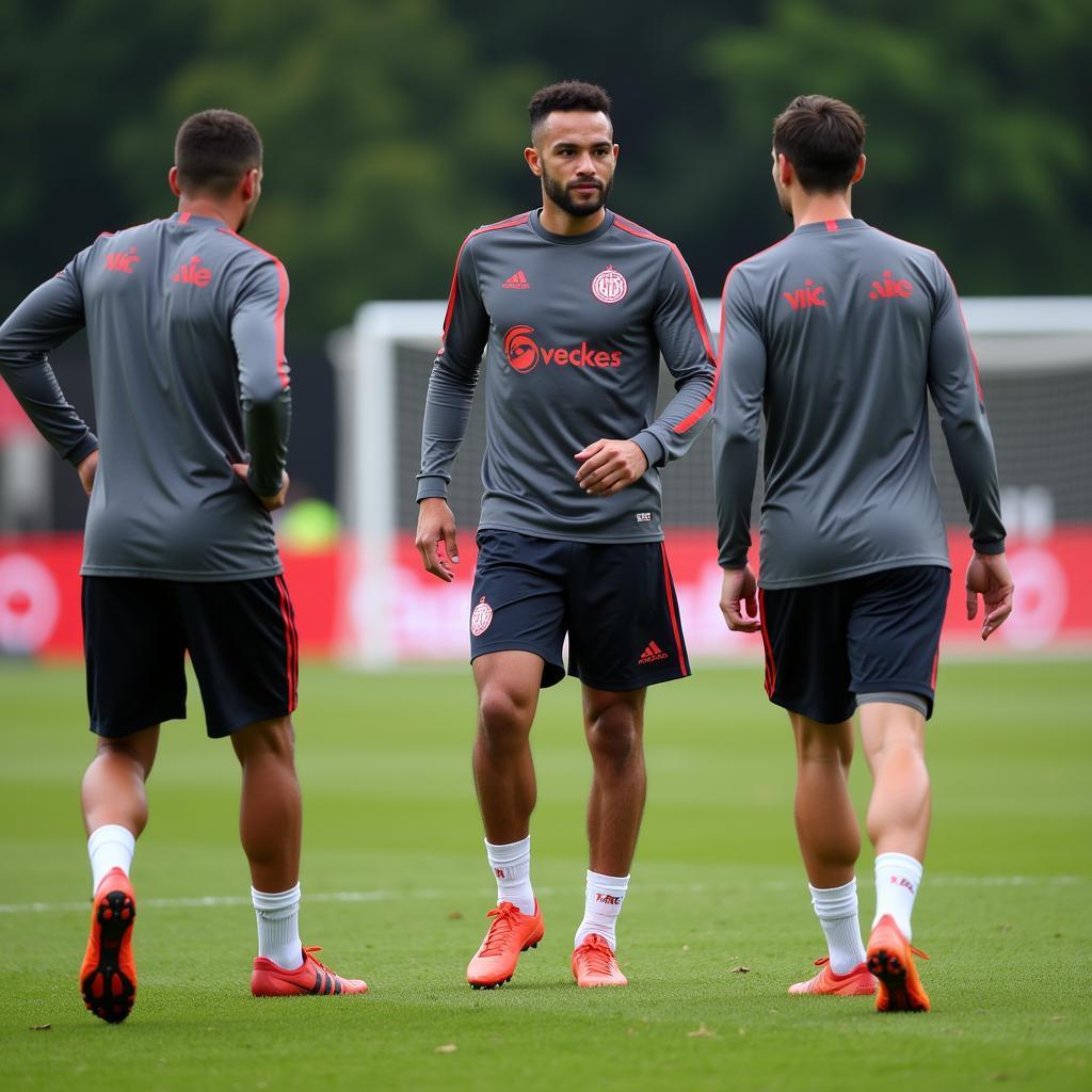 Spieler von Bayer 04 Leverkusen im Training