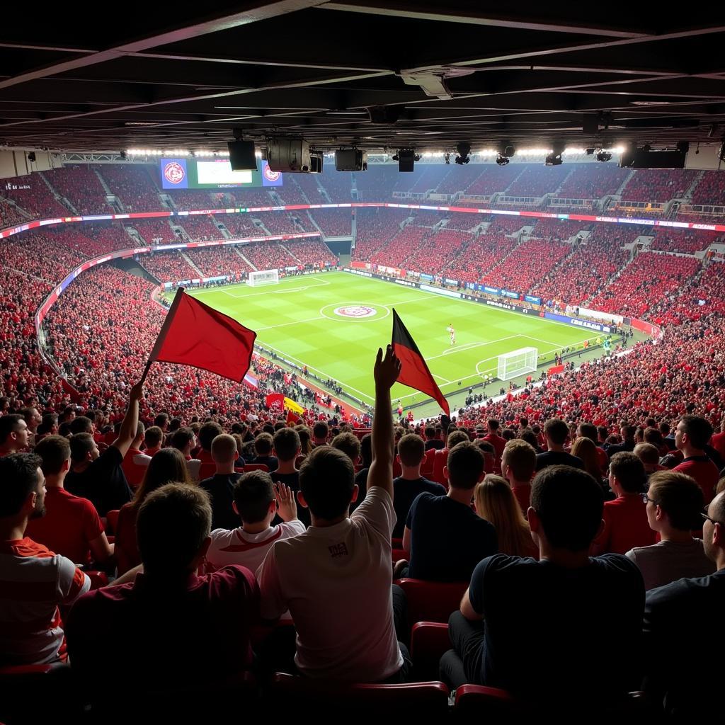 Spieltag-Atmosphäre in der BayArena am 13.8.2017