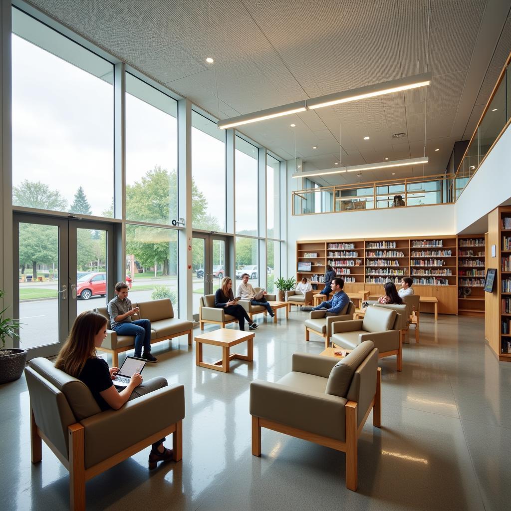 Lesesaal in der Stadtbücherei Leverkusen