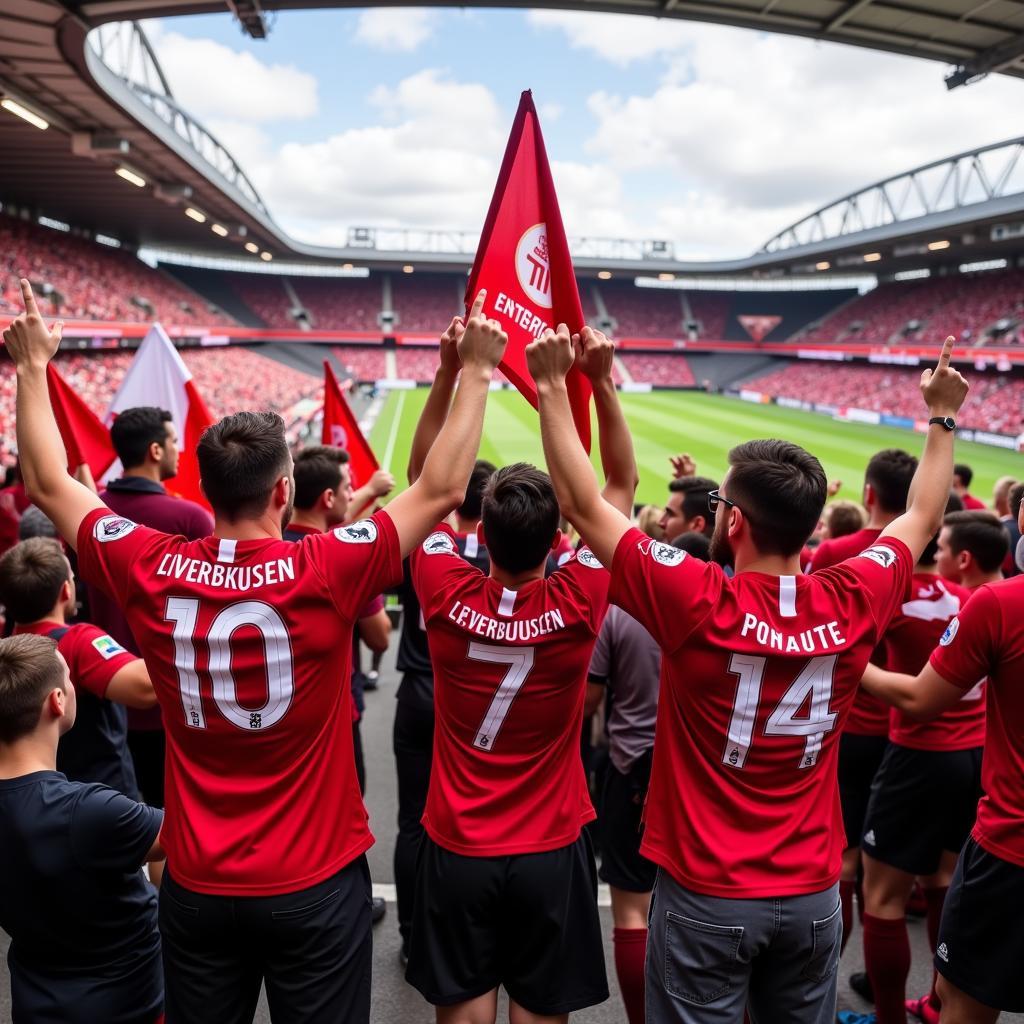 Leverkusen Fans feiern den Supercup 2024