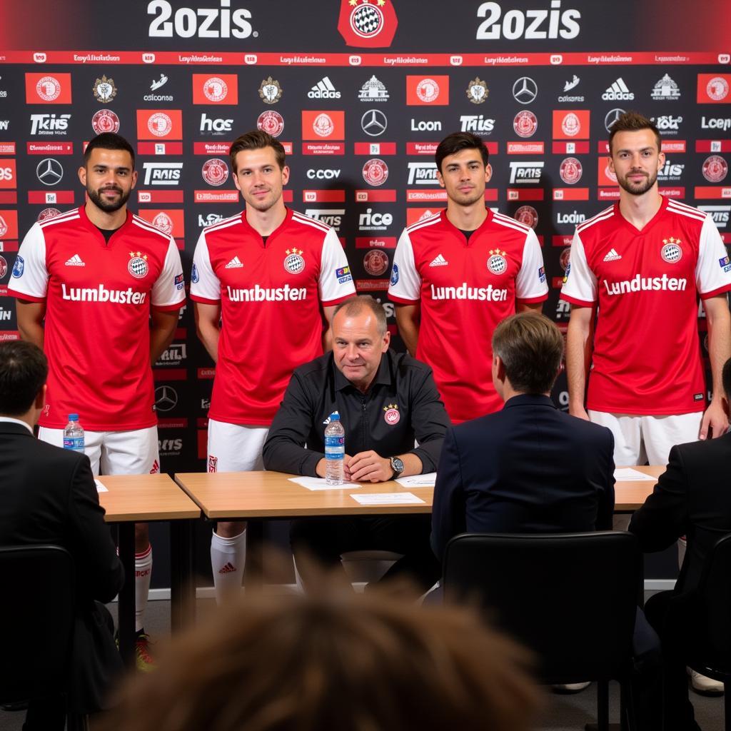 Pressekonferenz zur Vorstellung neuer Spieler