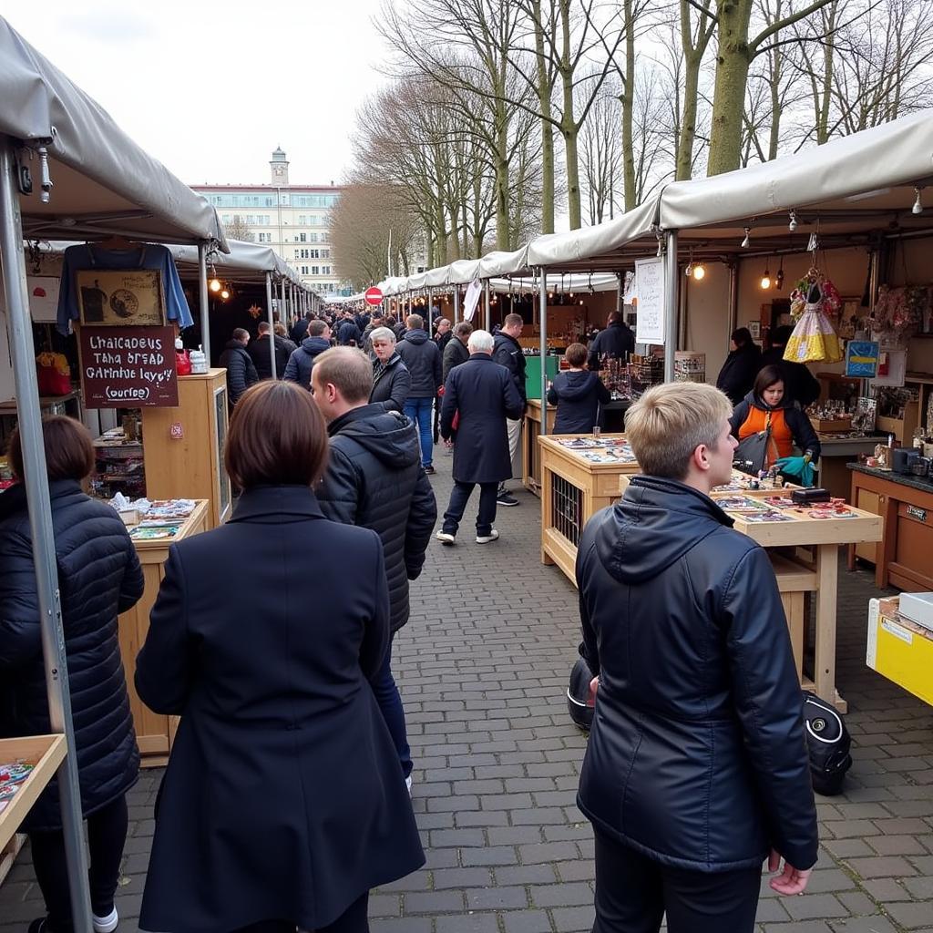 Lebendige Atmosphäre auf dem Trödelmarkt in Leverkusen am 27.1.19