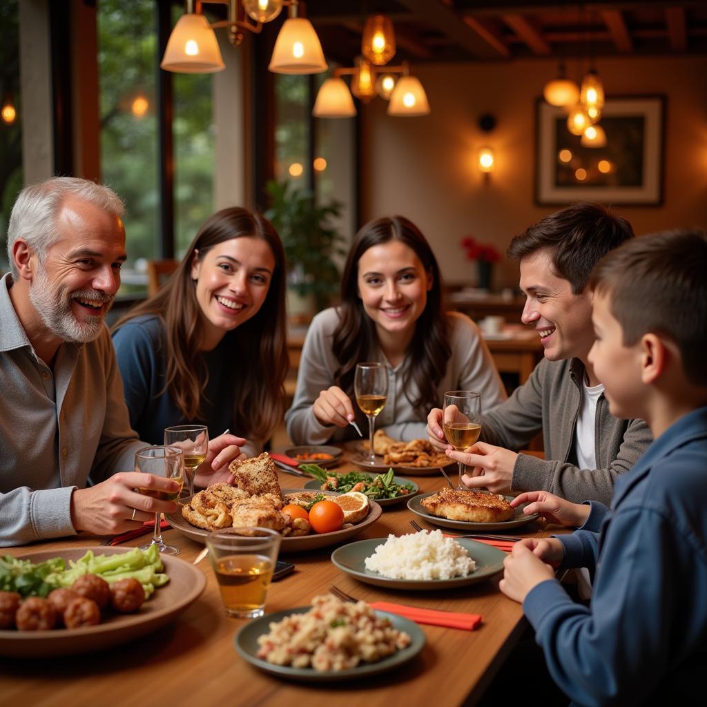 Familienessen in einem türkischen Restaurant in Leverkusen