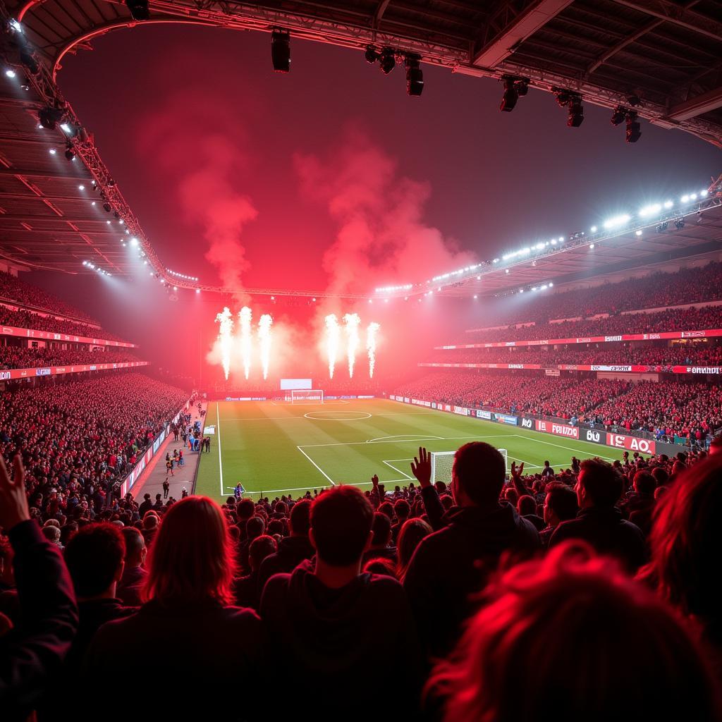 Fans im Ulrich Haberland Stadion Leverkusen