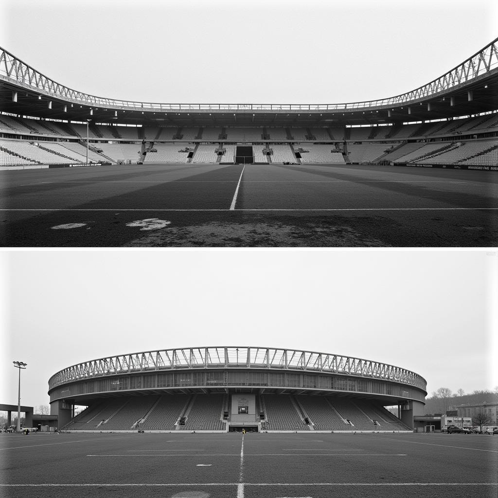 Historische Aufnahme der Ulrich Haberland Stadion Leverkusen