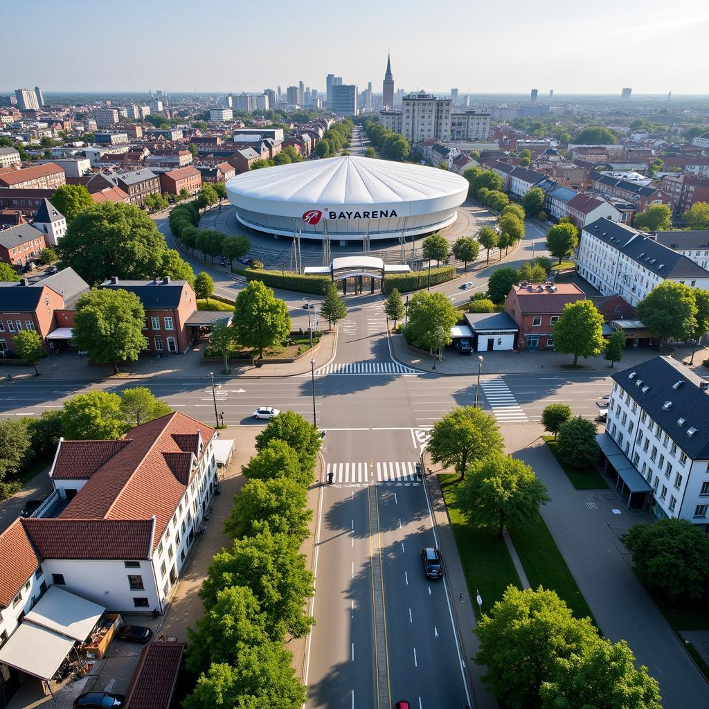 Umgebung der BayArena an der Arnold-Ohletz-Straße