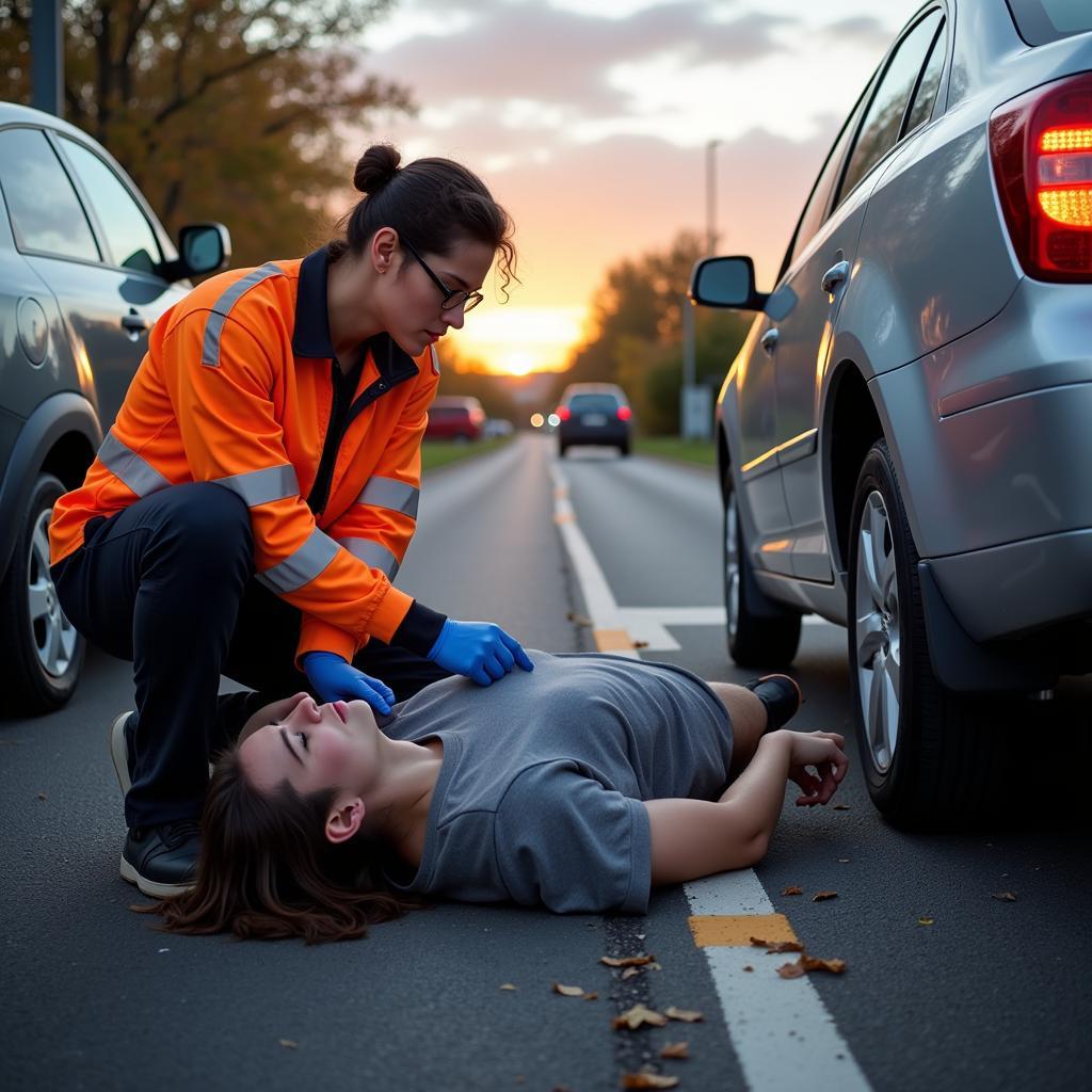 Erste Hilfe Leistung nach einem Verkehrsunfall