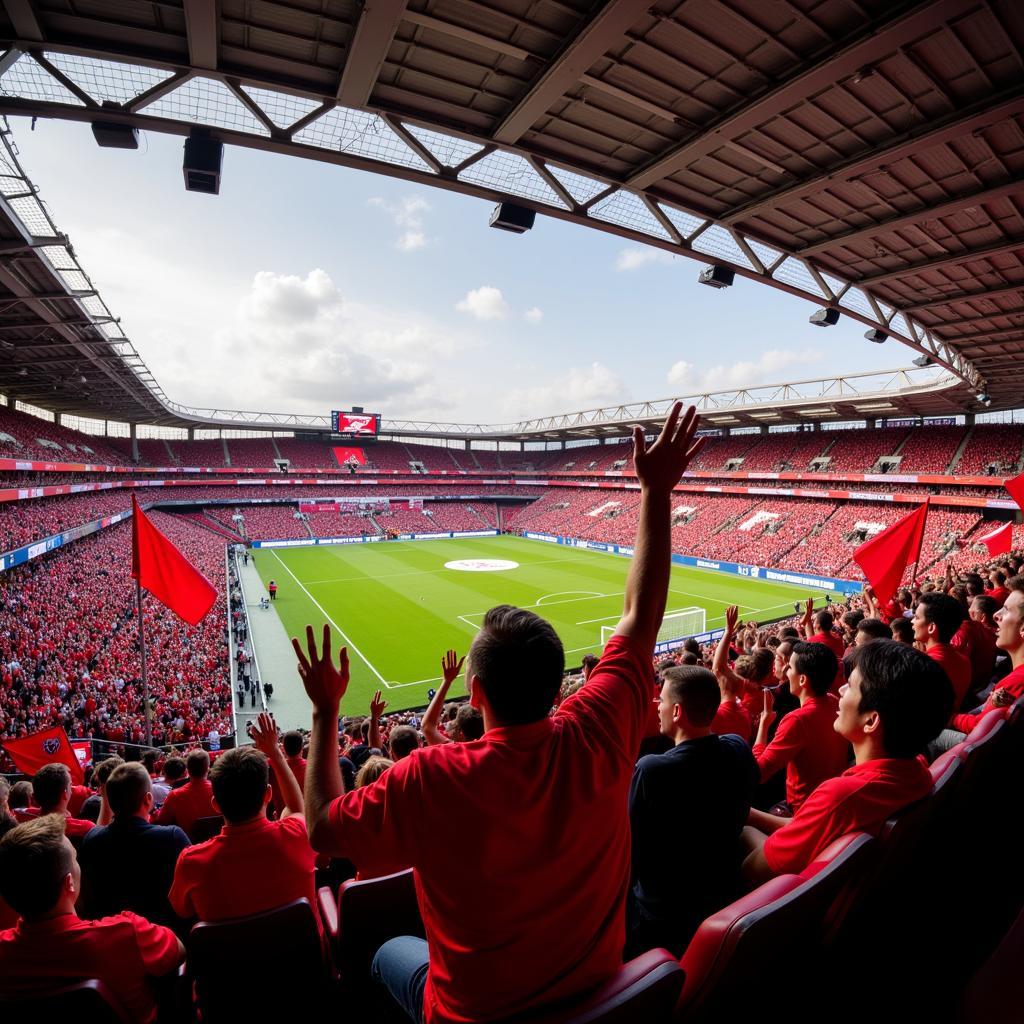 VfB Leverkusen Fans im Stadion