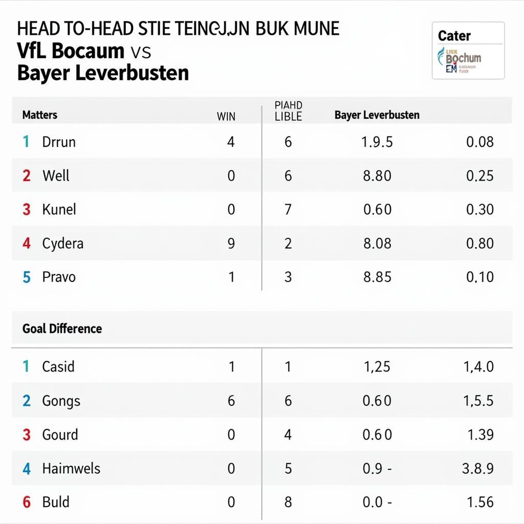 Kopf-an-Kopf-Statistik zwischen VfL Bochum und Bayer Leverkusen