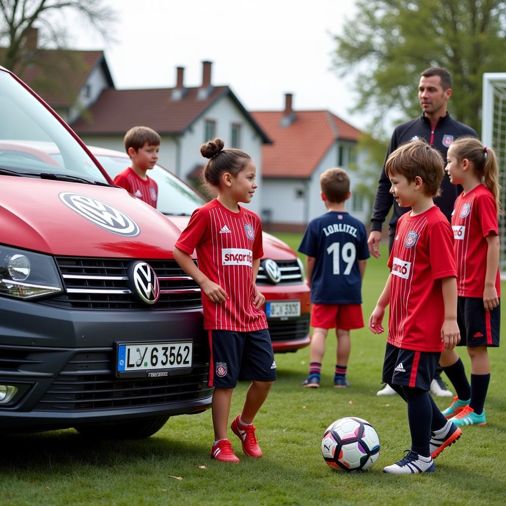 Volkswagen fördert die Jugend von Bayer 04 Leverkusen.