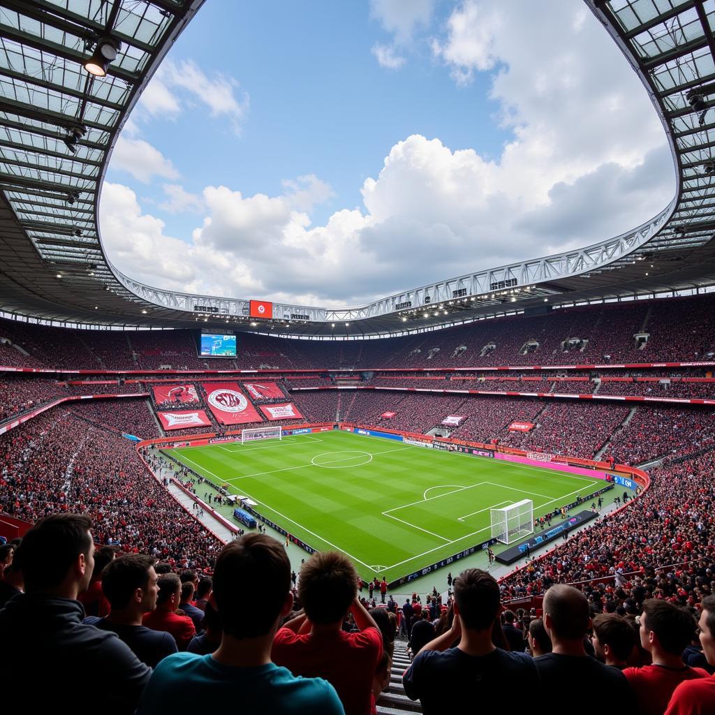 Die BayArena - Heimstadion von Bayer 04 Leverkusen