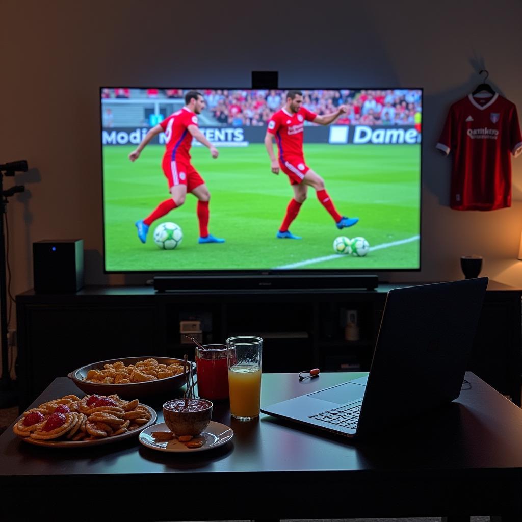 Vorbereitung für das Live-Streaming eines Fußballspiels