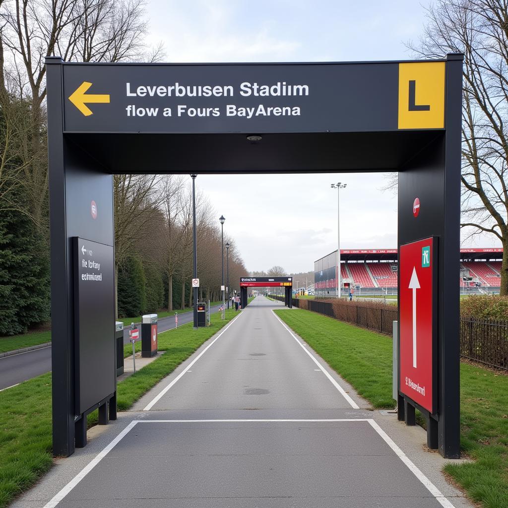 Wegbeschreibung vom Bahnhof zum Stadion BayArena Leverkusen