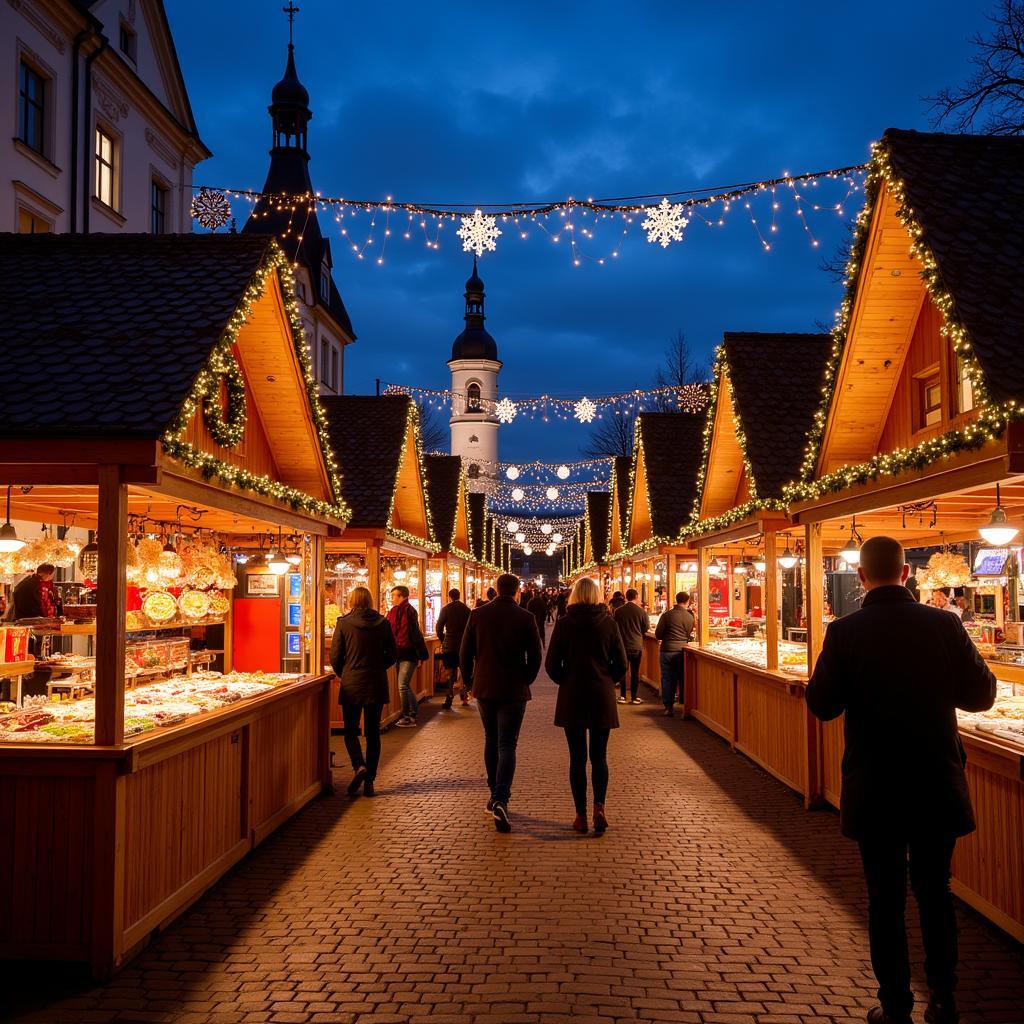 Weihnachtsmarkt Leverkusen Wiesdorf Buden und Lichter