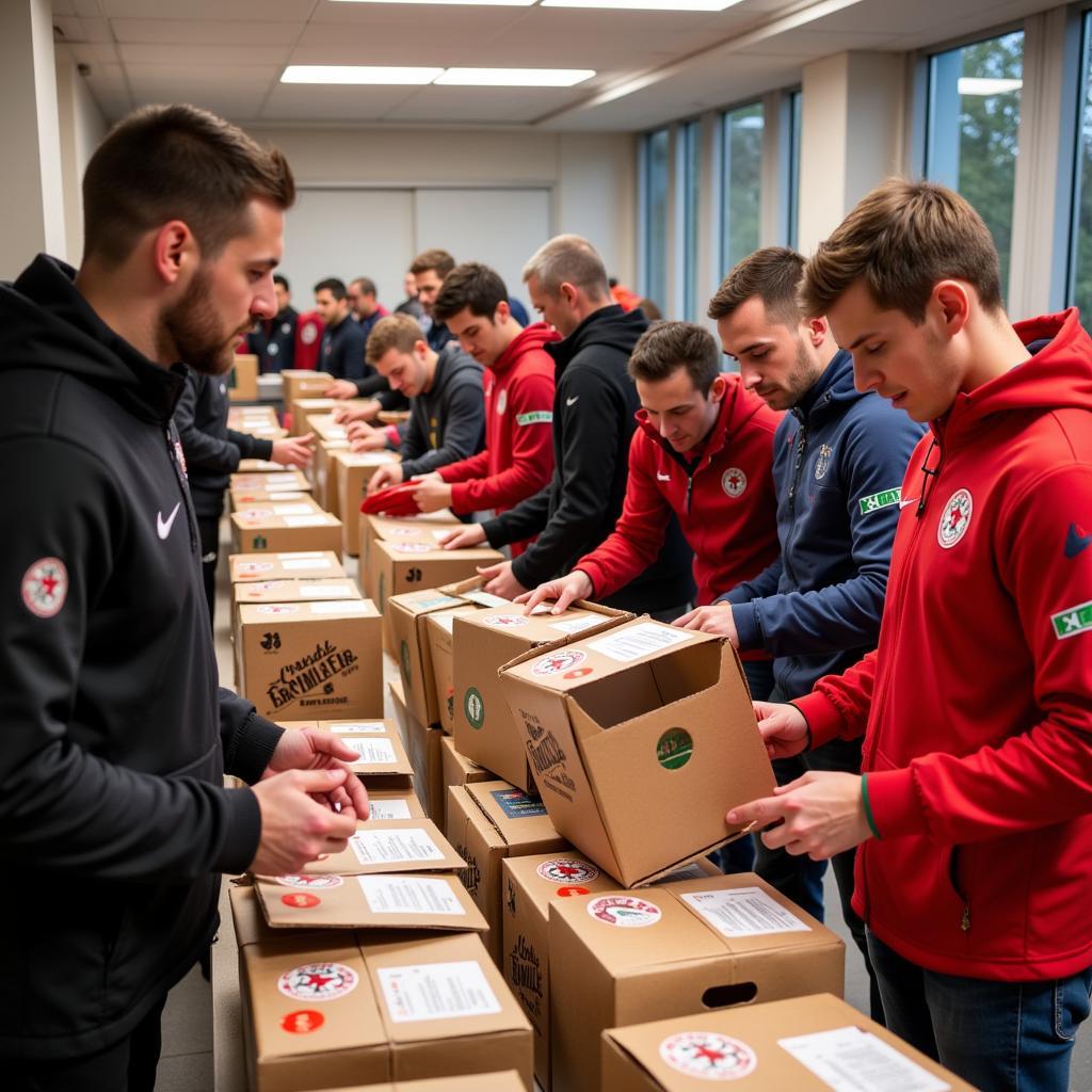 Bayer 04 Leverkusen Weihnachtspakete 2018 für die Leverkusener Tafel