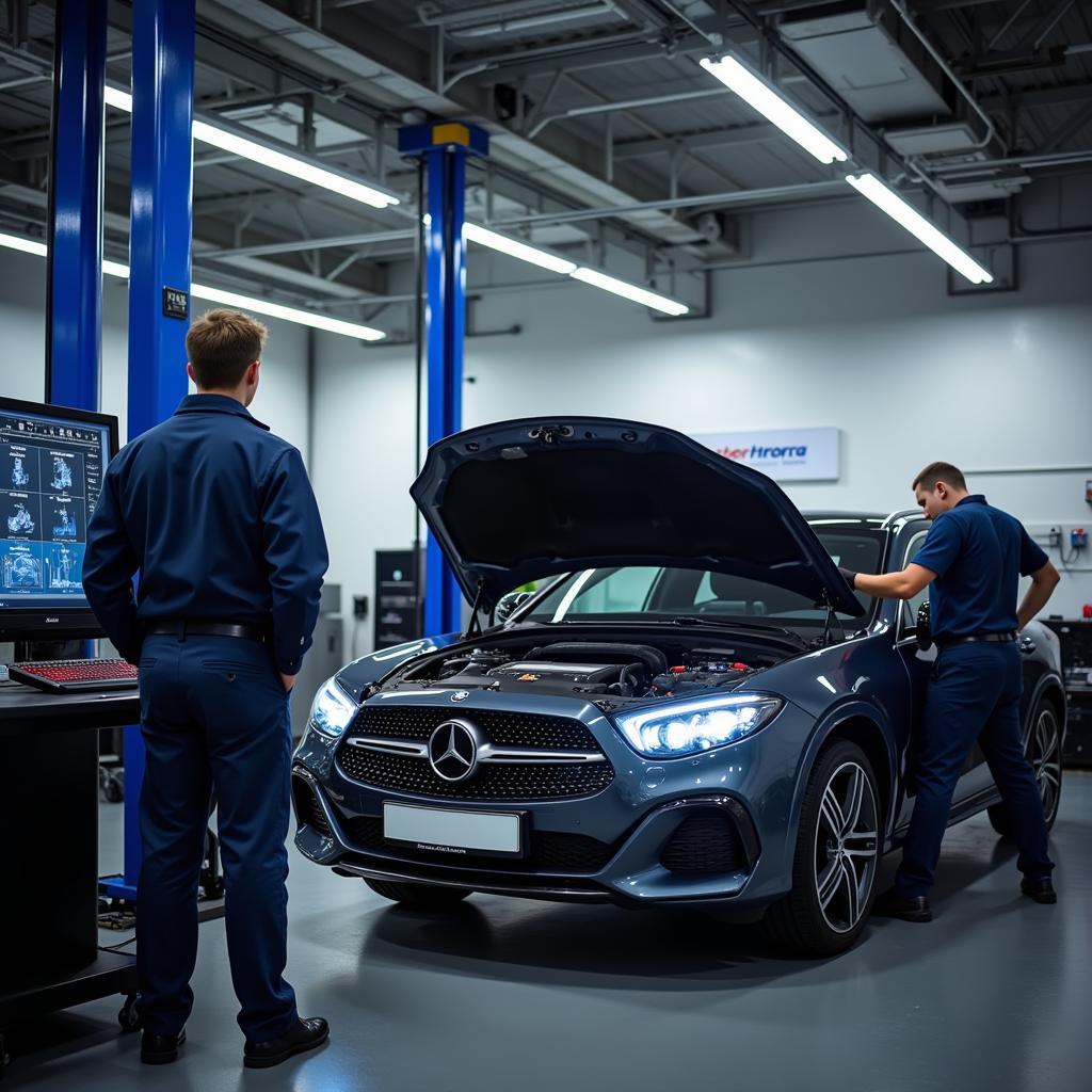 Werkstattservice bei Autohölzer Leverkusen: Modernste Technologie und erfahrenes Team.