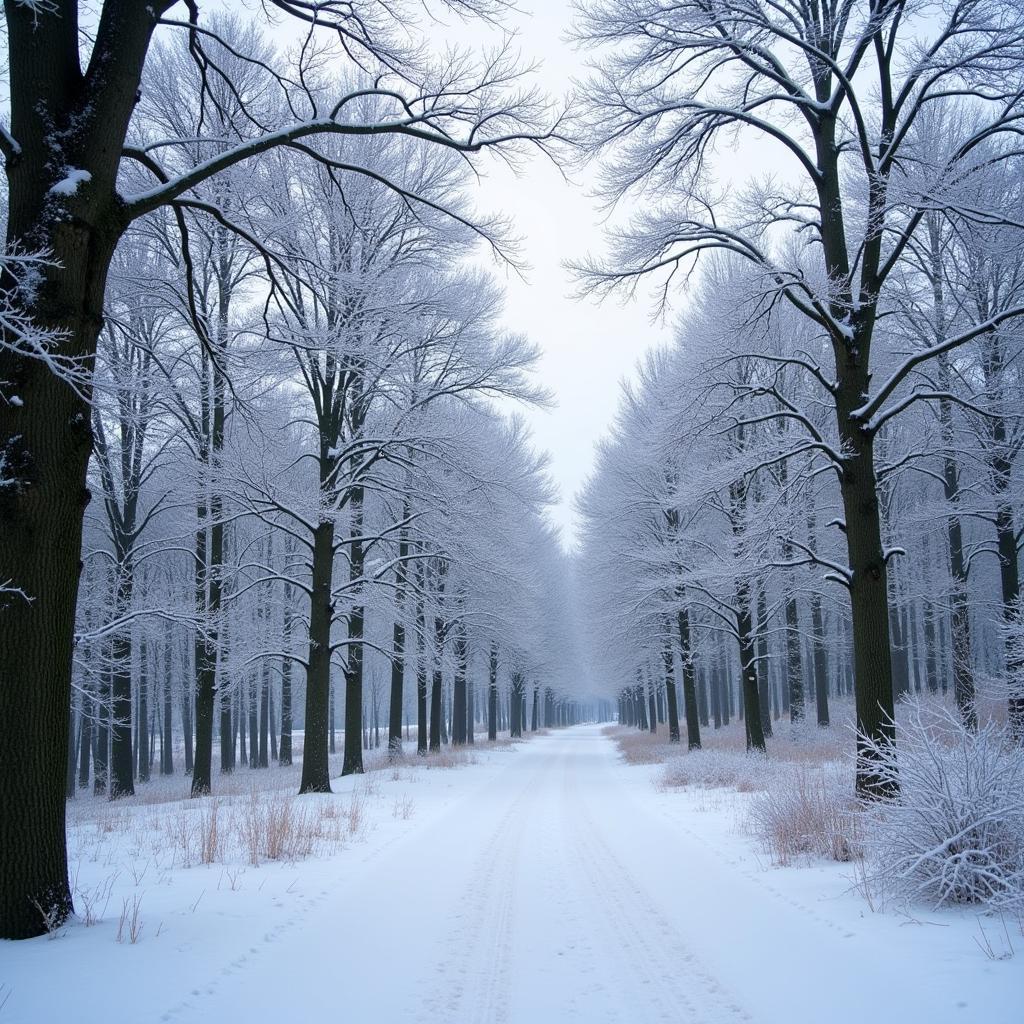 Winterwetter in Leverkusen Schlebusch