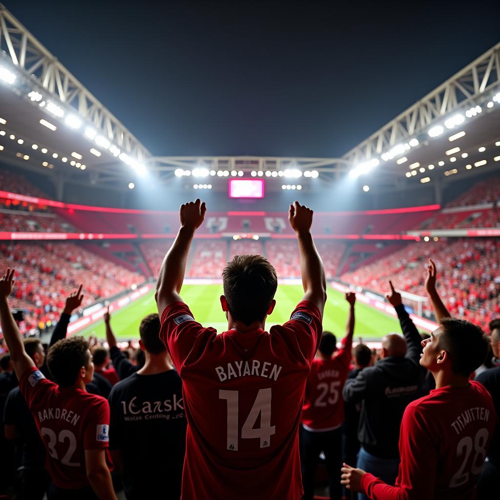 Fans von Bayer 04 Leverkusen in der BayArena