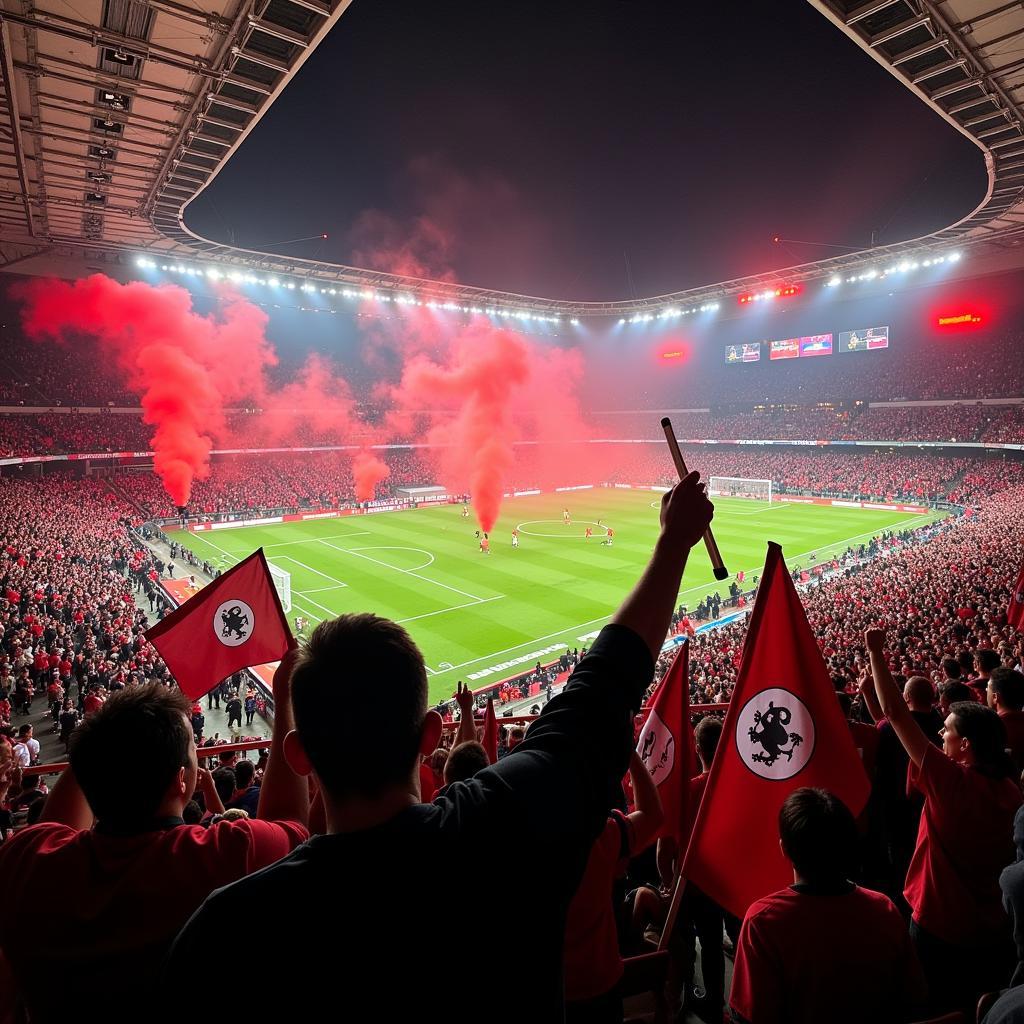 Atmosphäre in der WWK Arena bei einem Heimspiel des FC Augsburg