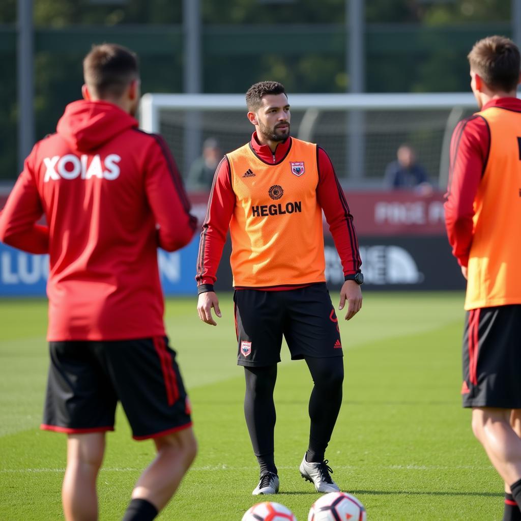 Xabi Alonso leitet das Training von Bayer Leverkusen