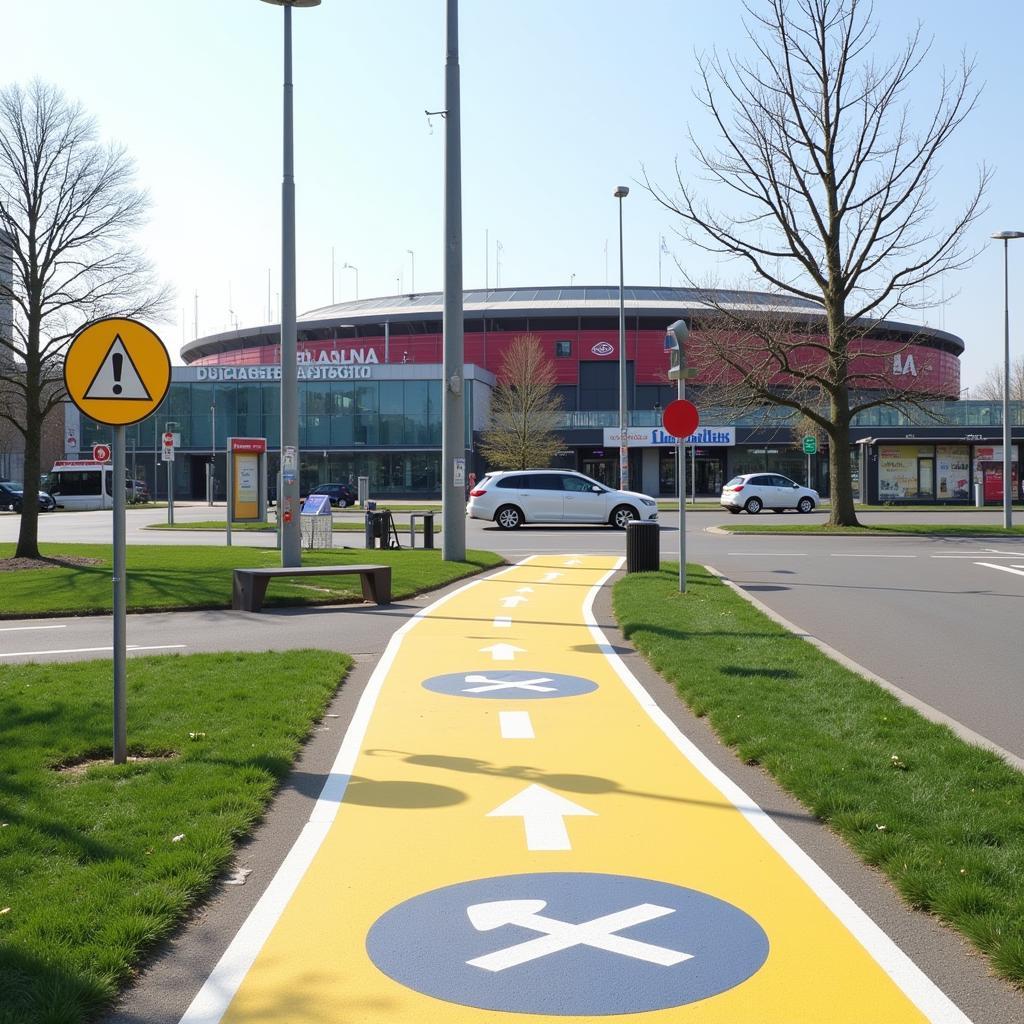 Weg vom ZOB Leverkusen zur BayArena