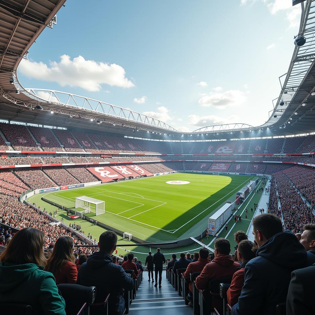 Zukunftsvision der BayArena auf der Grieße 63 Leverkusen: Innovation und Nachhaltigkeit.