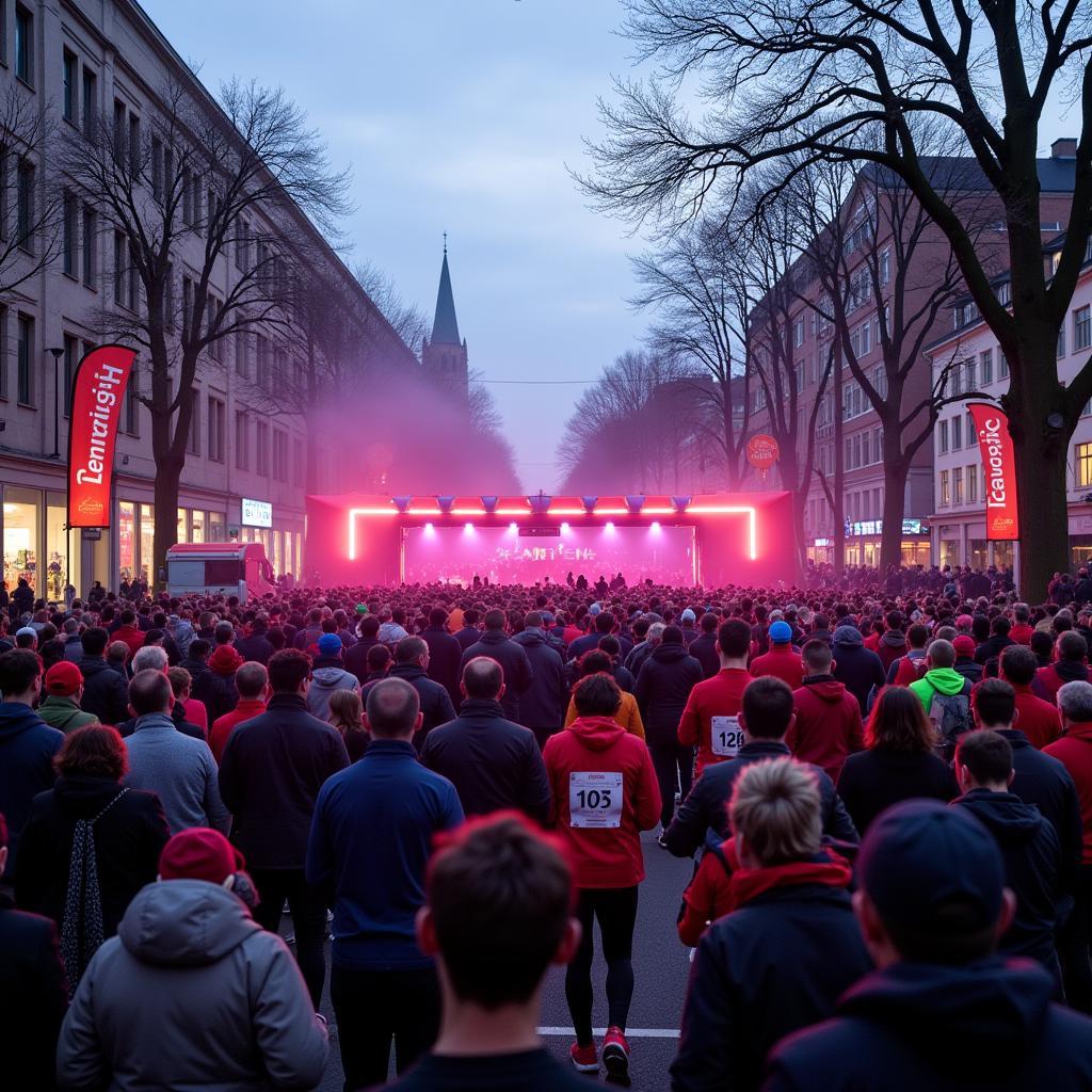 Start des 10 km Laufs in Leverkusen 2019