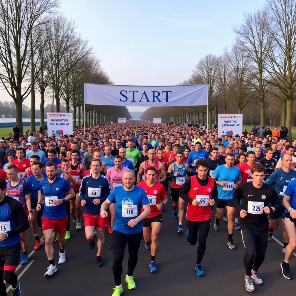 Start des 9 Meilen Laufs Leverkusen 2017