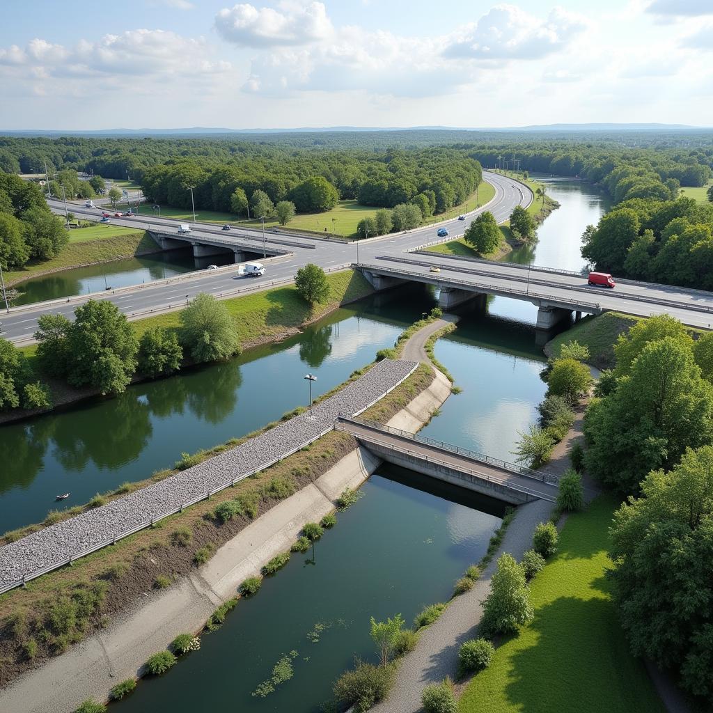 Hochwasserschutzmaßnahmen am A1 Kreuz Leverkusen