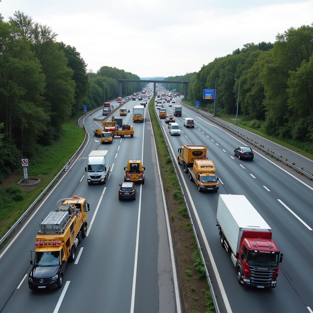 Bauarbeiten an der A1 Leverkusen