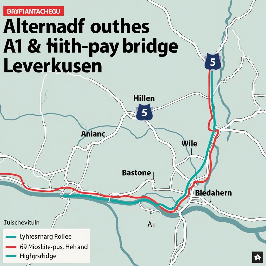 Umleitungsmöglichkeiten für die A1 Rheinbrücke Leverkusen