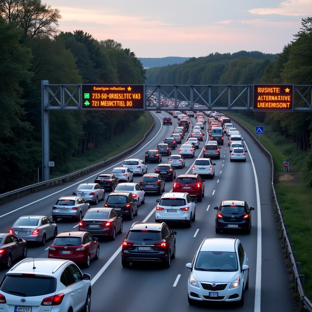 Aktuelle Verkehrslage an der A3 Baustelle Leverkusen