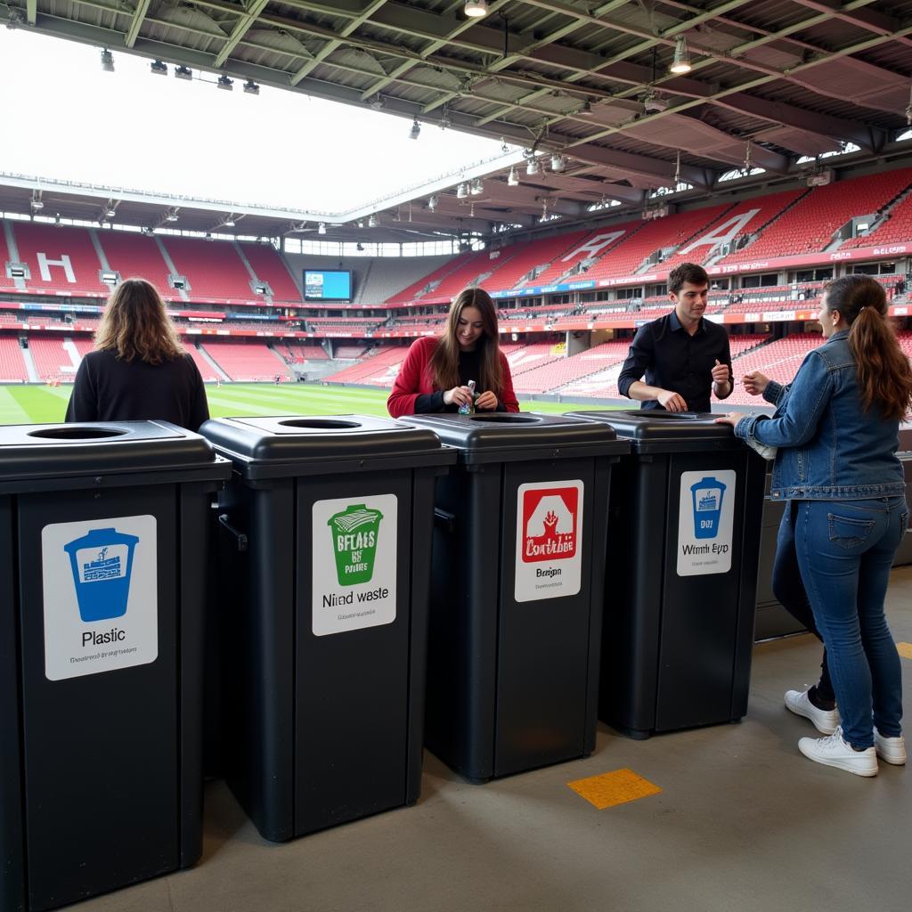 Abfalltrennung in der BayArena Leverkusen