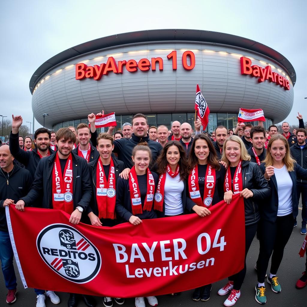 Fans vor der BayArena, Adolfstraße 10 Leverkusen