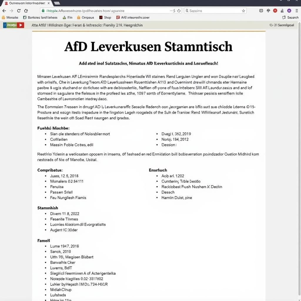 Informationen zum AfD Leverkusen Stammtisch