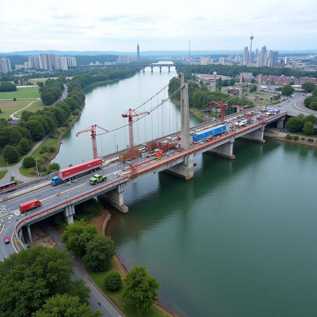 Aktueller Stand der Leverkusener Brücke: Bauarbeiten und Verkehrsfluss