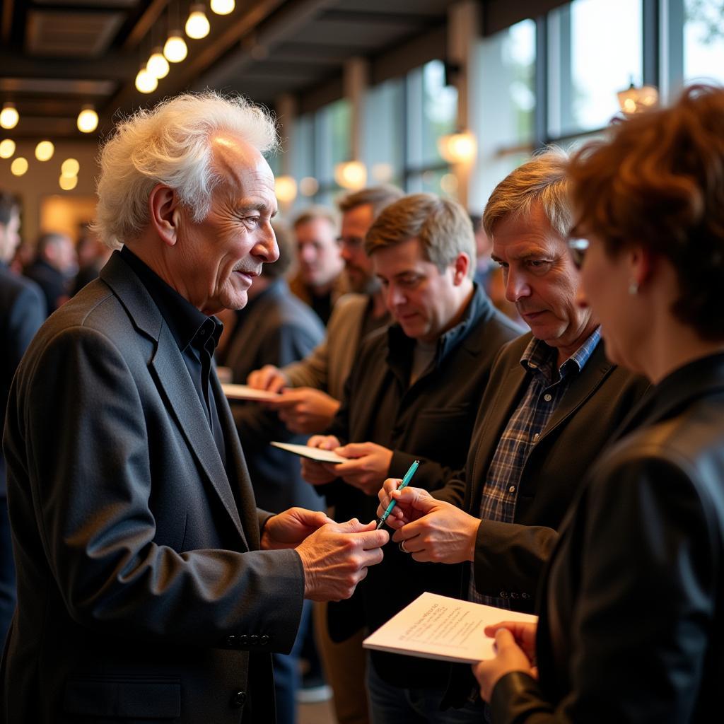 Albert Lee trifft Fans nach dem Konzert bei den Leverkusener Jazztagen