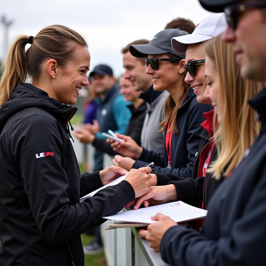 Alexandra Höfer mit Fans